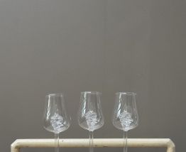 3 verres à pied cristal fait main