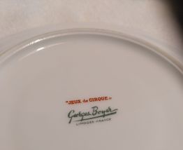 assiette dessous de tasse jeux de cirque Georges Boyer Limog