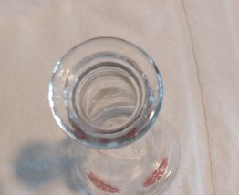 Carafe en verre Vintage fleurs rouge 21,50 cm