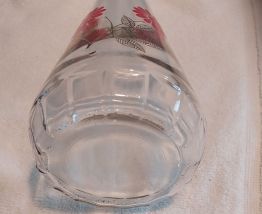 Carafe en verre Vintage fleurs rouge 21,50 cm