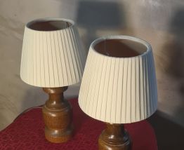 Paire de lampes de chevet de style scandinave en bois 31x16 
