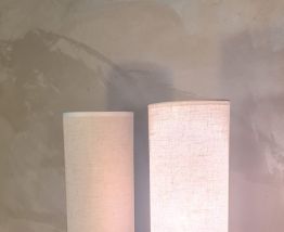 Paire de lampe bois scandinave abat jour en lin 40x12 elec o