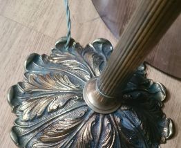 lampe de bureau 1920 bronze massif abat jour laiton , inter 