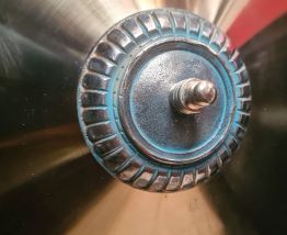 lampe de bureau 1920 bronze massif abat jour laiton , inter 