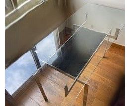 Bureau Art Deco Verre et Ebene Macassar