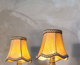 lampe style art nouveau bronze 34x14 abat jour soie doublé; 