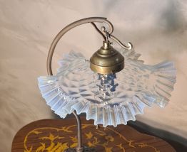 lampe en fontes d aciers et laitons 41x26 abats jours verres