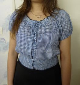 Crop top neuf haut court carreaux bleu blanc T36