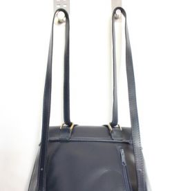 sac à dos en cuir bleu marine vintage