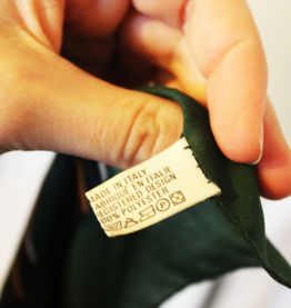 Foulard carré italien vert et bleu