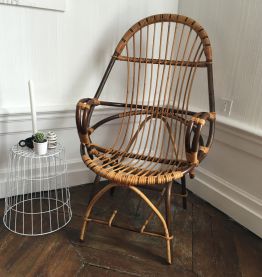 Fauteuil rotin vintage