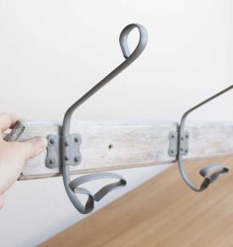 porte manteaux mural bois et fer