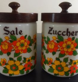 Pots à sel et sucre vintage 70