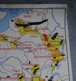 Carte scolaire Rossignol France commerce extérieur et industrie vintage