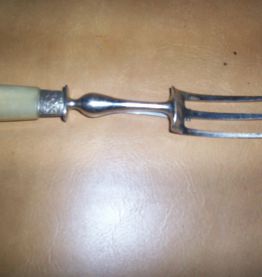 ancienne fourchette à gigot metal et corne de vache 