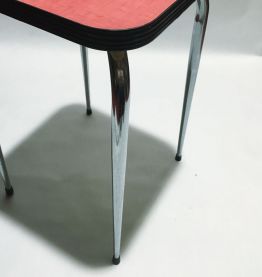Tabouret formica rouge 60s