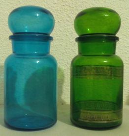 Pots d'apothicaire en verre - vintage 