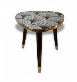 Petite table tripode noir et dorée