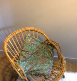 Fauteuil corbeille en rotin 60's