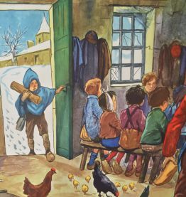 Affiche scolaire Rossignol école / siège de Paris