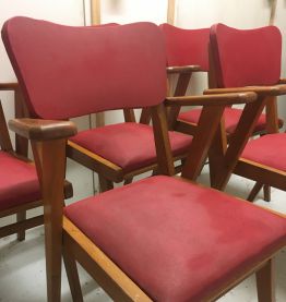 Chaises Années 60 rouge