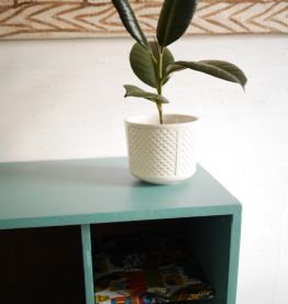 meuble tv vintage pieds compas étagère wax