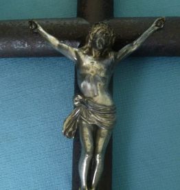 crucifix  ancien  en  fer,  vintage  d'époque
