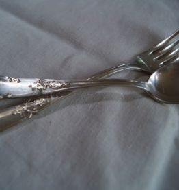 Couverts de Baptême en métal argenté