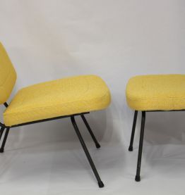 CHAUFFEUSE CM 190 + OTTOMAN PIERRE PAULIN EDITION THONET 1956