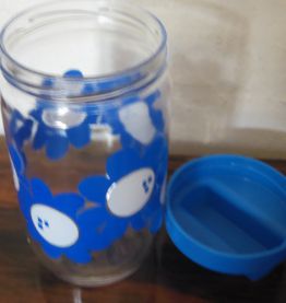 Pot HENKEL fleur bleu 70's