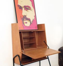 Secretaire bureau vintage Jacques Hitier 1950