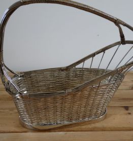 SERVITEUR CORBEILLE à vin en métal argenté tressé