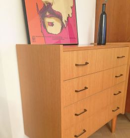 Commode vintage scandinave pieds compas 60s