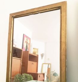Miroir doré vintage patiné 70's