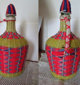 Belle Dame Jeanne bouteille "SCOUBIDOU" VINTAGE années 50