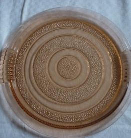 Lot de 2 plateaux en verre moulé rose
