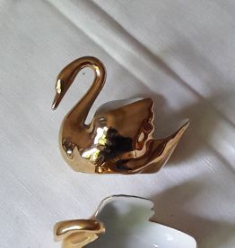 Salière et poivrière cygne en porcelaine de Limoges