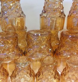 Ensemble verres, carafe et saladier vintage