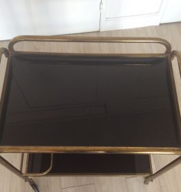 Table roulante métal et plastique vitrifiée