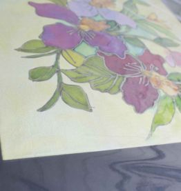 tableau peinture sur soie fleurs