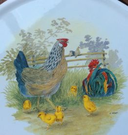 Dessous de plat en tôle émaillée vintage