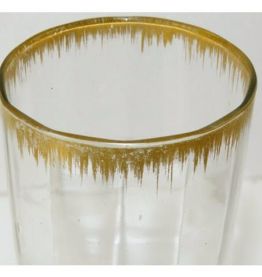 Vase verre fin doré