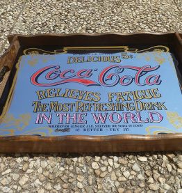Plateau miroir coca cola , vintage , années 70