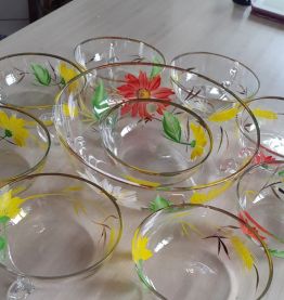 Service à fruits ou glaces cristal de Bohême 