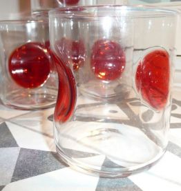 Verres vintage pastille rouge Bormioli Rocco