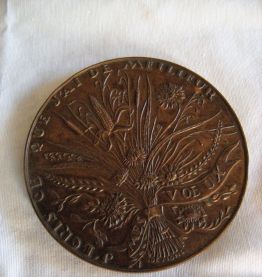 Médaille bronze "mes voeux" signée Devigne poésie