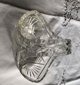 Petit panier en cristal de Bohême 