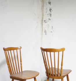 Série 6 chaises Baumann vintage "Tacoma" estampillées 60's