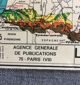 Carte géographie ancienne Paris La France par régions