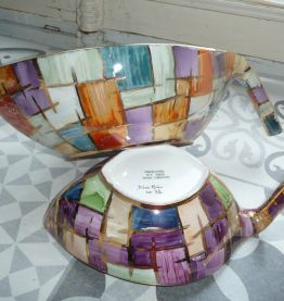 Ensemble 2 plats/coupes déco forme lozange